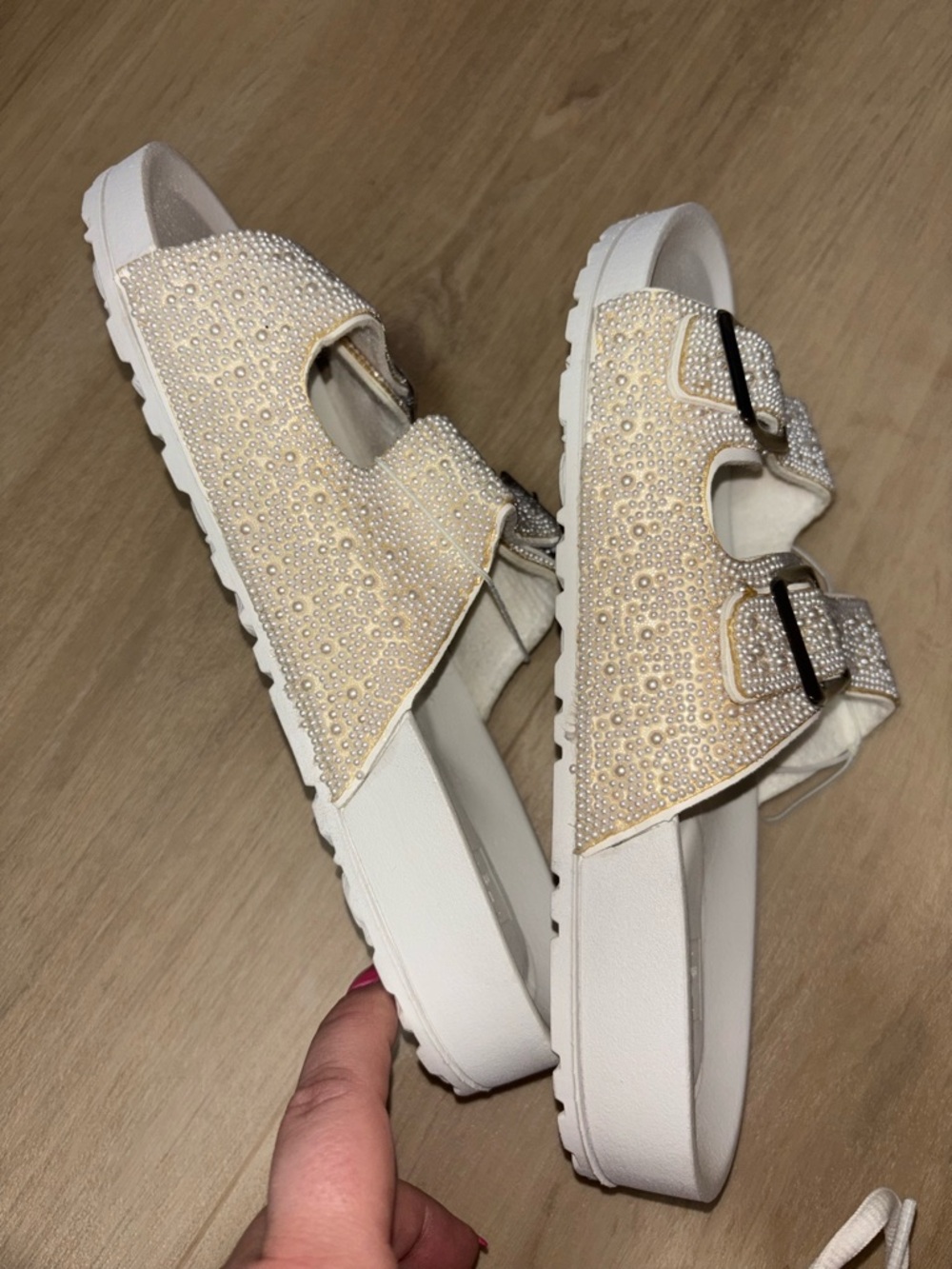 DB Studio Pearl Rhinestone Sandals - Picture 5 of 10